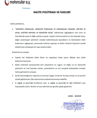 Kalite Politikası